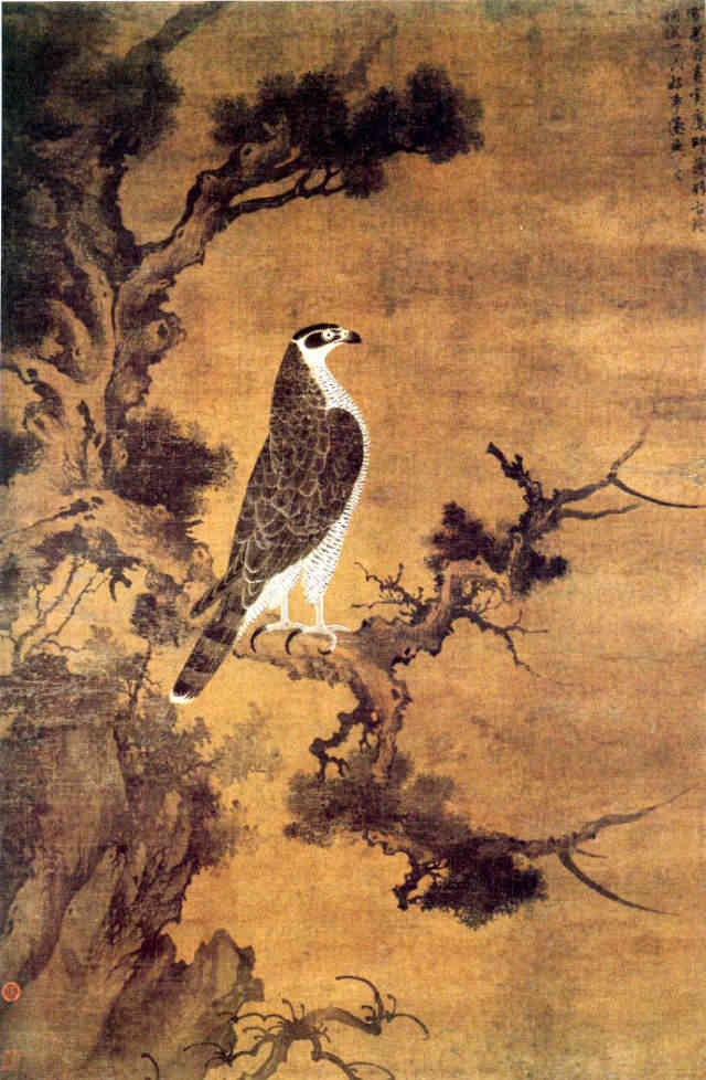 鹰桧图轴 元 张舜咨(1329)