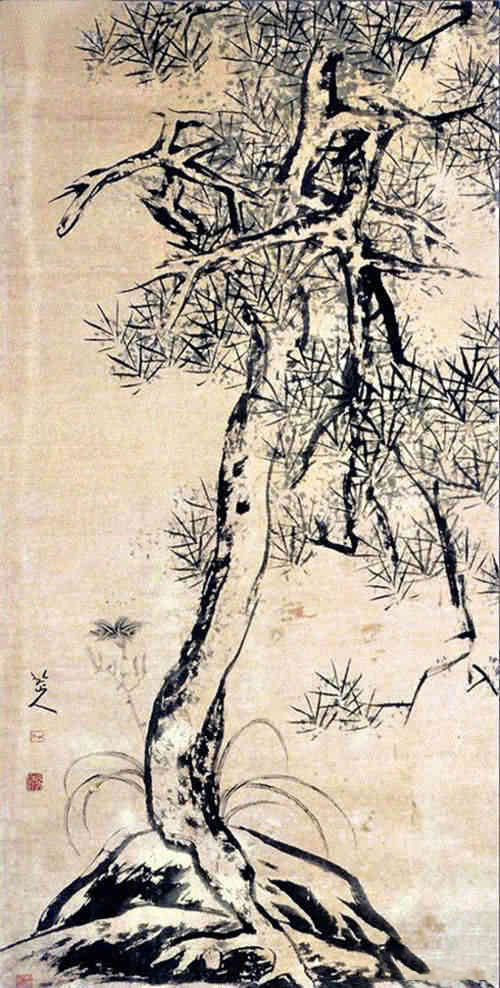 松石萱草图 清 八大山人(1626～1705)